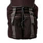 Maroon Brown Nylon Leather Rucksack Backpack Bag