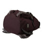 Maroon Brown Nylon Leather Rucksack Backpack Bag