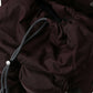 Maroon Brown Nylon Leather Rucksack Backpack Bag