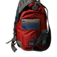 Red Gray Nylon Leather Rucksack Backpack Bag