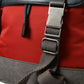 Red Gray Nylon Leather Rucksack Backpack Bag