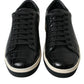 Black Croc Exotic Leather Men Casual Sneakers Shoes