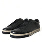 Black Croc Exotic Leather Men Casual Sneakers Shoes