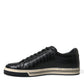 Black Croc Exotic Leather Men Casual Sneakers Shoes