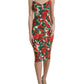 Multicolor Geranium Viscose Sheath Midi Dress