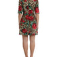 Brown Leopard Red Roses Cotton A-line Dress