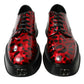 Red Leopard Calfskin Lace Up Derby Dress Shoes