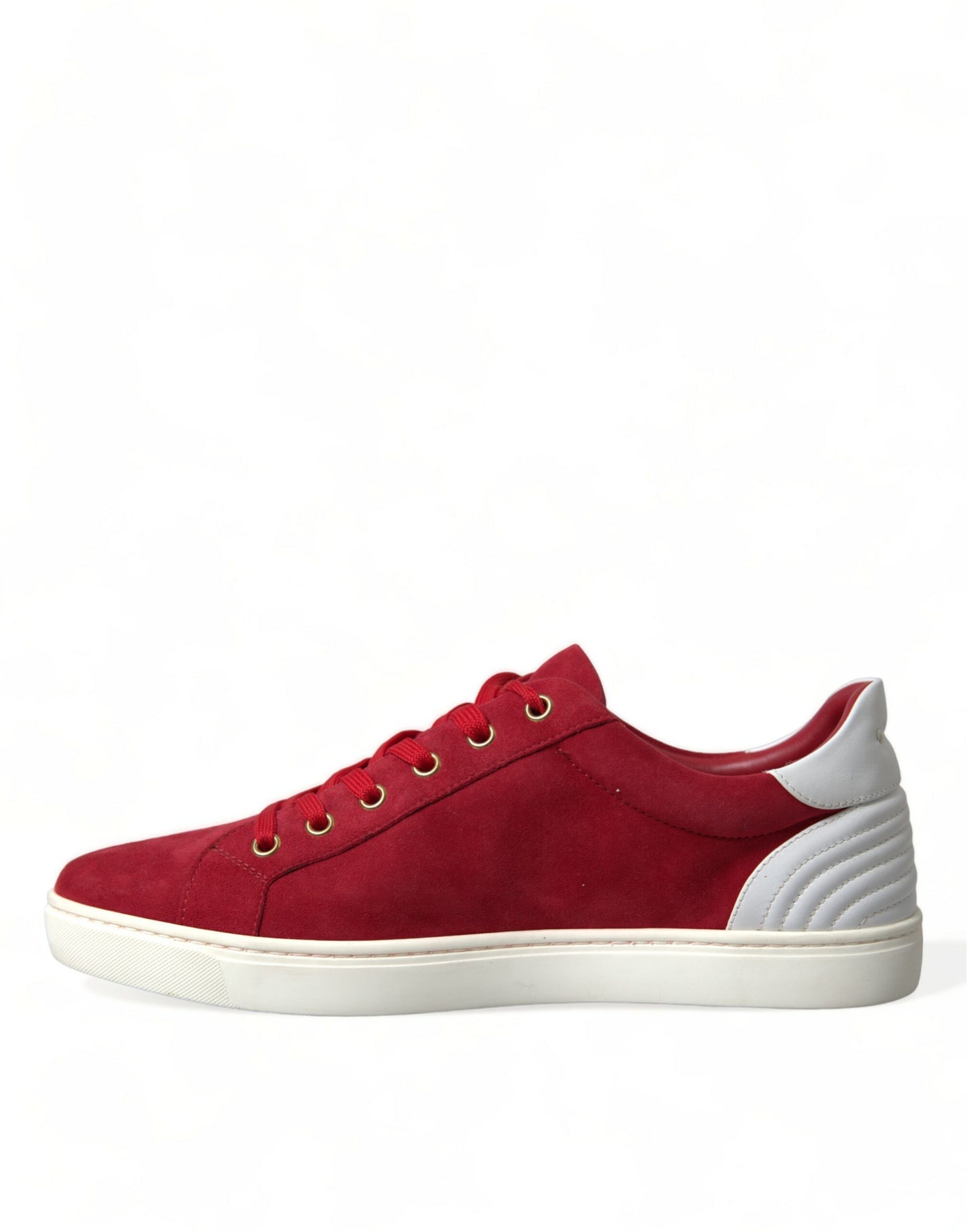 Red Suede Leather Men Low Top Sneakers Shoes