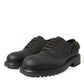 Brown Leather Lace Up Derby Men Dress Shoes