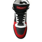 Black Red Leather High Top Miami Sneakers Shoes