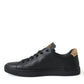 Black Leather Sacred Heart Sneakers Shoes