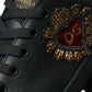 Black Leather Sacred Heart Sneakers Shoes