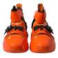 Orange Multi Panel Chunky High Top Sneakers Shoes