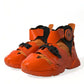 Orange Multi Panel Chunky High Top Sneakers Shoes