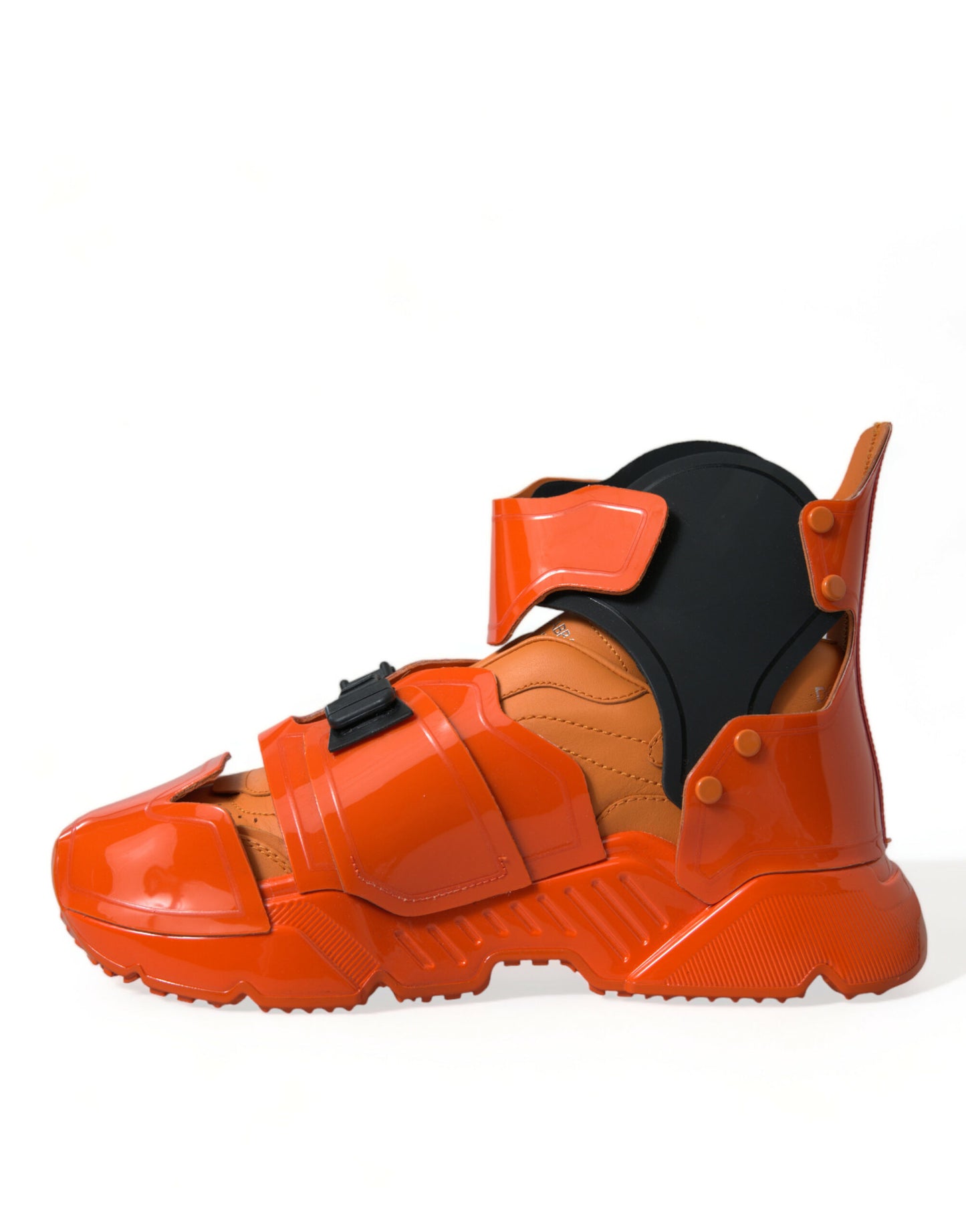 Orange Multi Panel Chunky High Top Sneakers Shoes