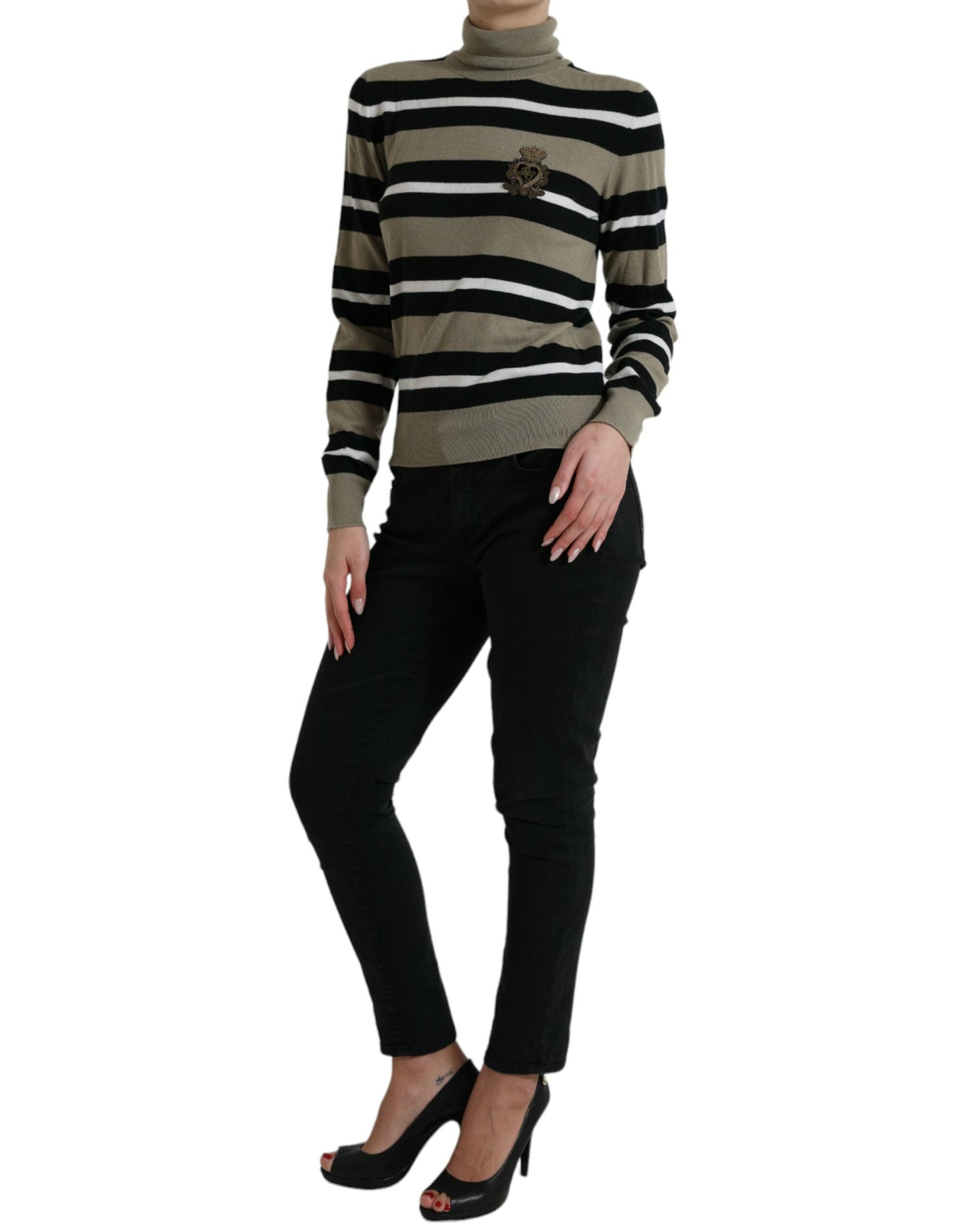 Multicolor Stripe Wool Logo Pullover Sweater