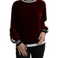 Bordeaux Velvet Round Neck Pullover Sweater