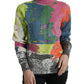 Multicolor Mohair Turtleneck Pullover Sweater