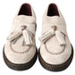 Elegant Ivory Leather Espadrilles