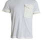 White Cotton Pocket Short Sleeves T-shirt