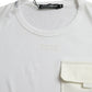 White Cotton Pocket Short Sleeves T-shirt