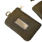 Dark Green Nylon Logo Plaque Keyring Pouch Clutch Bag