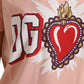 Pink Sacred Heart Cotton Crew Neck T-shirt