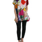 Multicolor Patchwork Cotton Silk Blouse Top