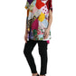 Multicolor Patchwork Cotton Silk Blouse Top