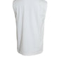 White Cotton Sleeveless Crewneck Tank T-shirt