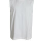 White Cotton Sleeveless Crewneck Tank T-shirt