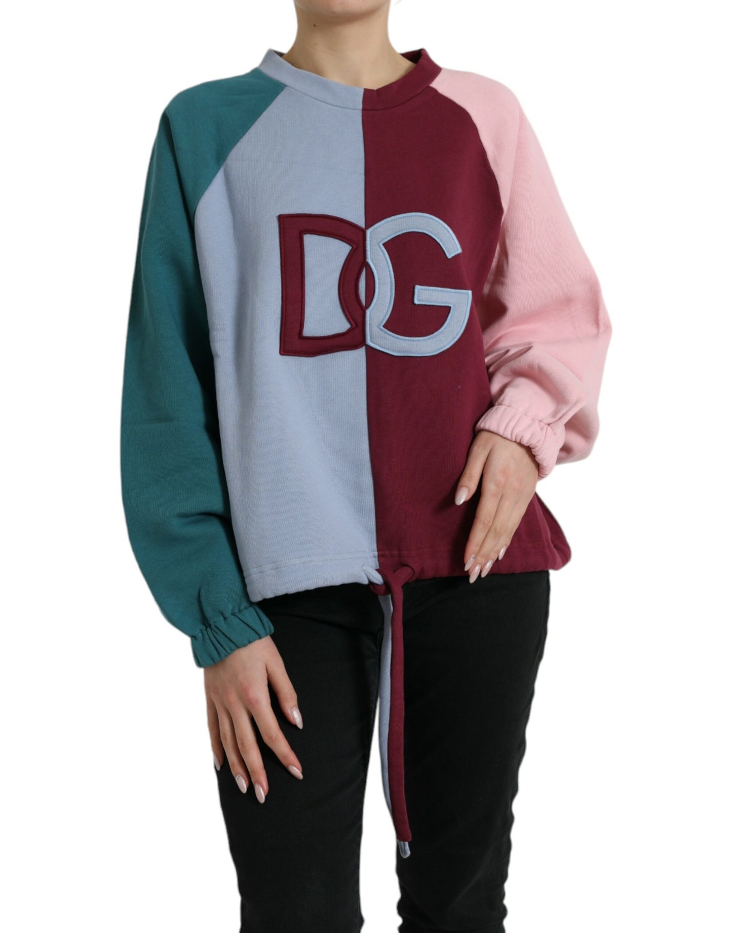 Multicolor Cotton Crewneck Pullover Sweater