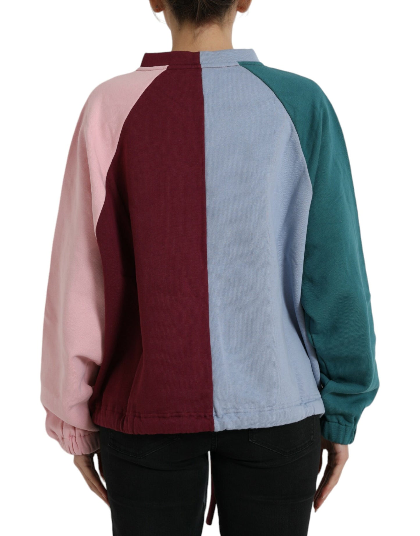 Multicolor Cotton Crewneck Pullover Sweater