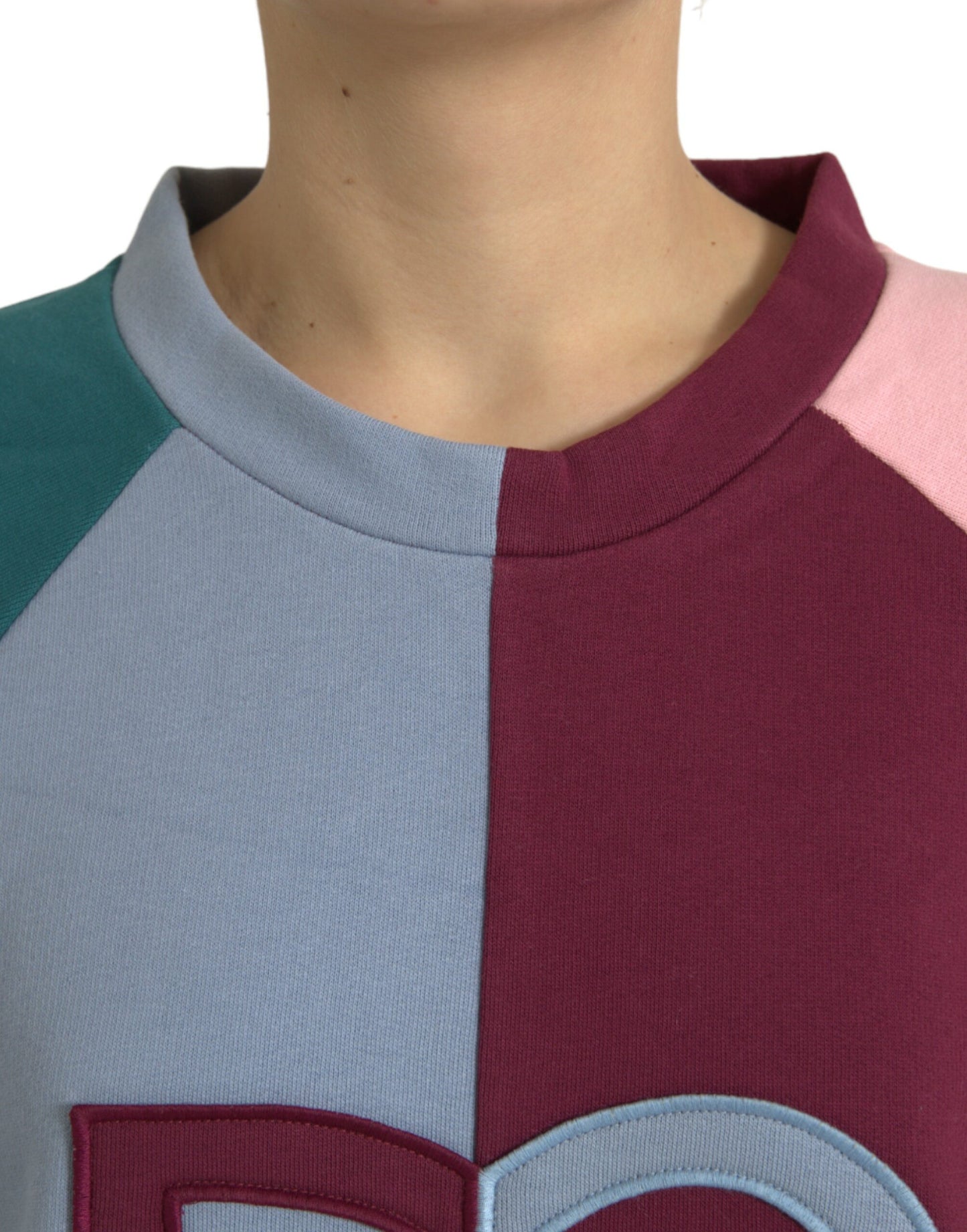 Multicolor Cotton Crewneck Pullover Sweater