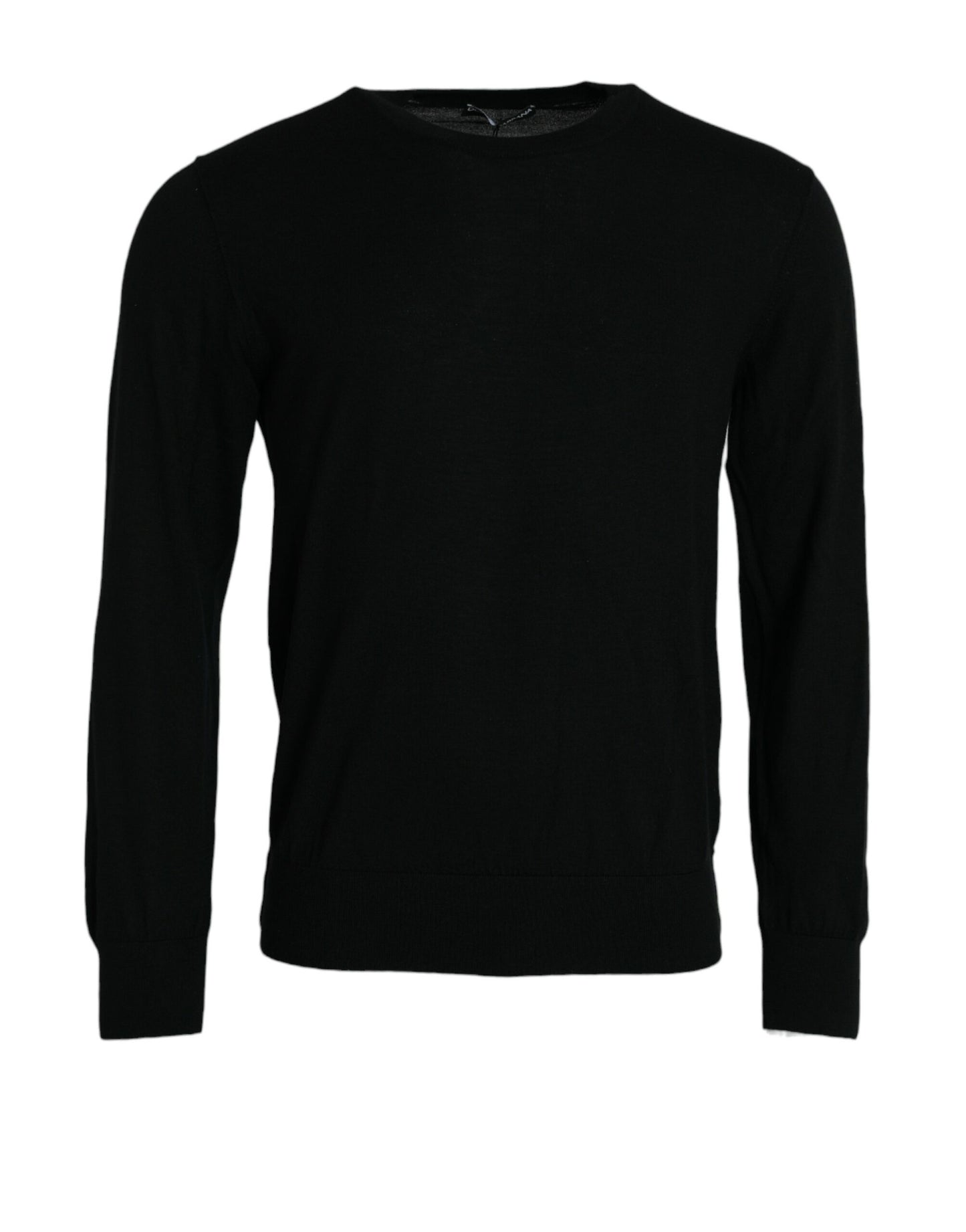 Black Cashmere Crew Neck Pullover Sweater