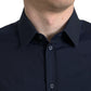 Navy Blue Slim Fit Formal GOLD Dress Shirt