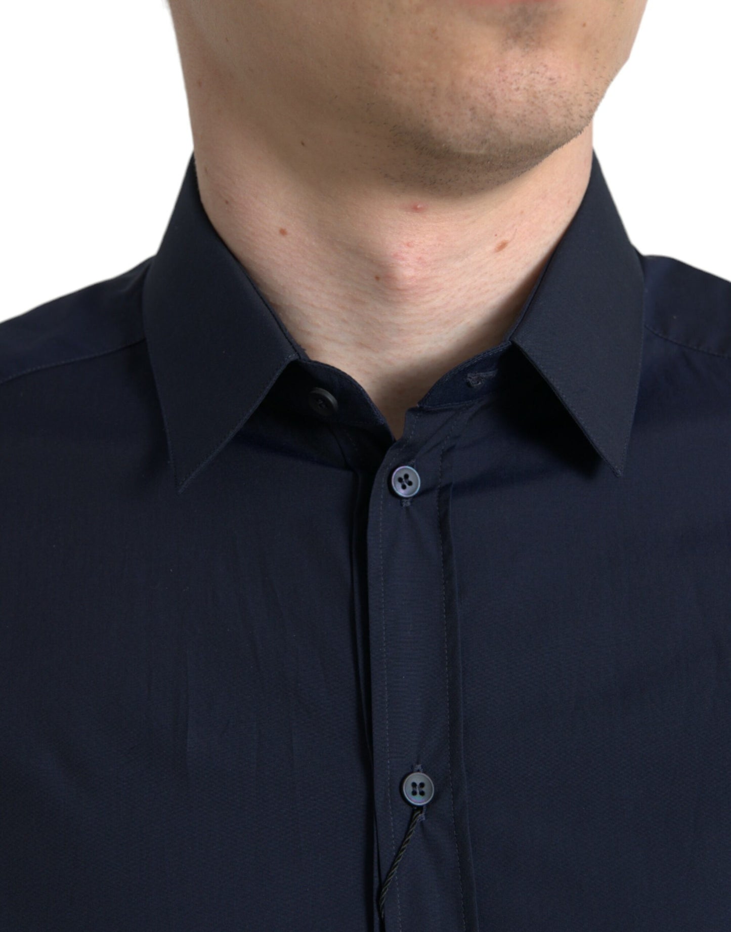 Navy Blue Slim Fit Formal GOLD Dress Shirt