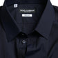 Navy Blue Slim Fit Formal GOLD Dress Shirt