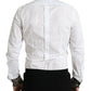 White Floral Brocade GOLD Dress Shirt