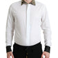 White Cotton Jacquard Formal GOLD Dress Shirt