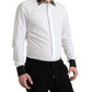 White Cotton Jacquard Formal GOLD Dress Shirt