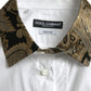 White Cotton Jacquard Formal GOLD Dress Shirt