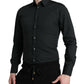 Black Cotton Silk Formal GOLD Dress Shirt