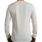 Off White Cotton Henley Pullover Sweater