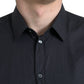 Navy Blue Cotton Collared Formal Dress Shirt