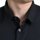 Black Cotton Collared Formal Dress Shirt