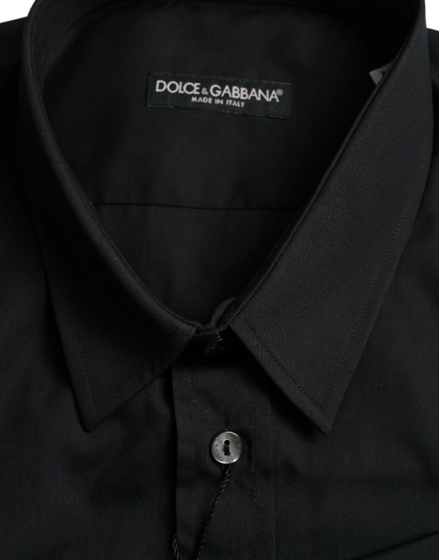 Black Cotton Collared Formal Dress Shirt