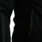 Black Cotton Full Zip Long Sleeves Sweater