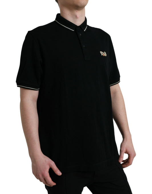 Black Logo Collared Short Sleeve T-shirt