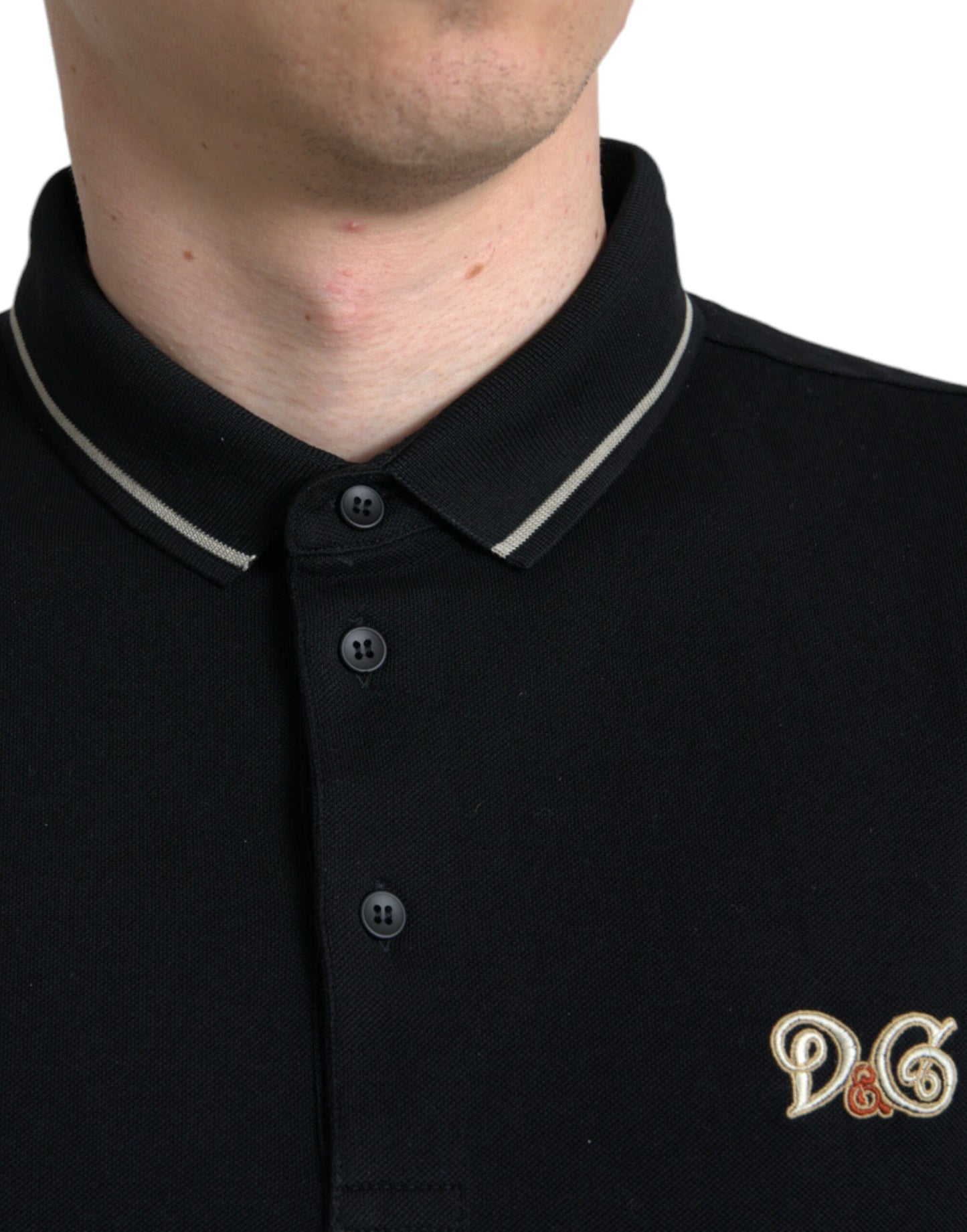 Black Logo Collared Short Sleeve T-shirt